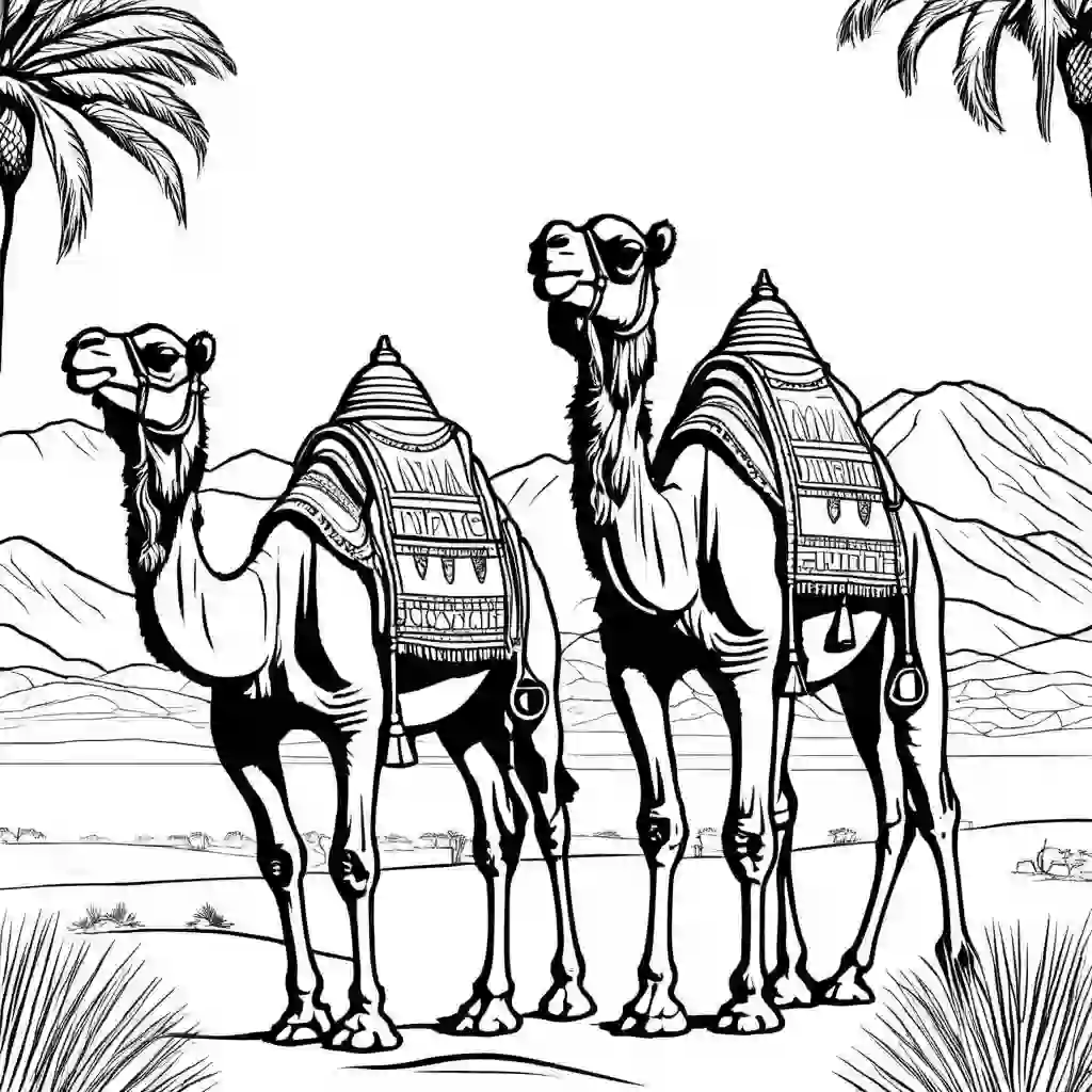 Camels coloring pages